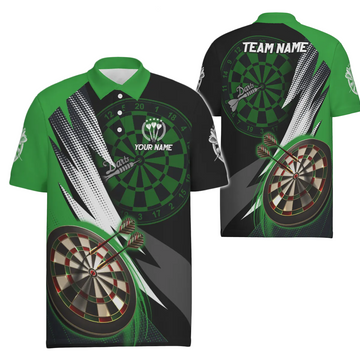 Heren Darts Polo Shirt in Groen en Zwart S608
