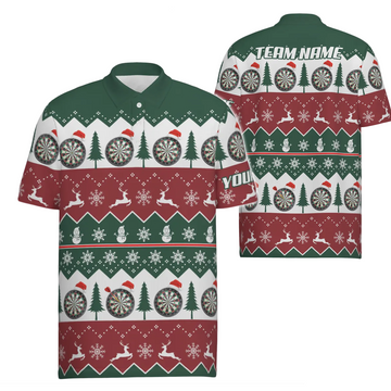 Heren Polo met Sneeuwvlokken en Kerstboom R353