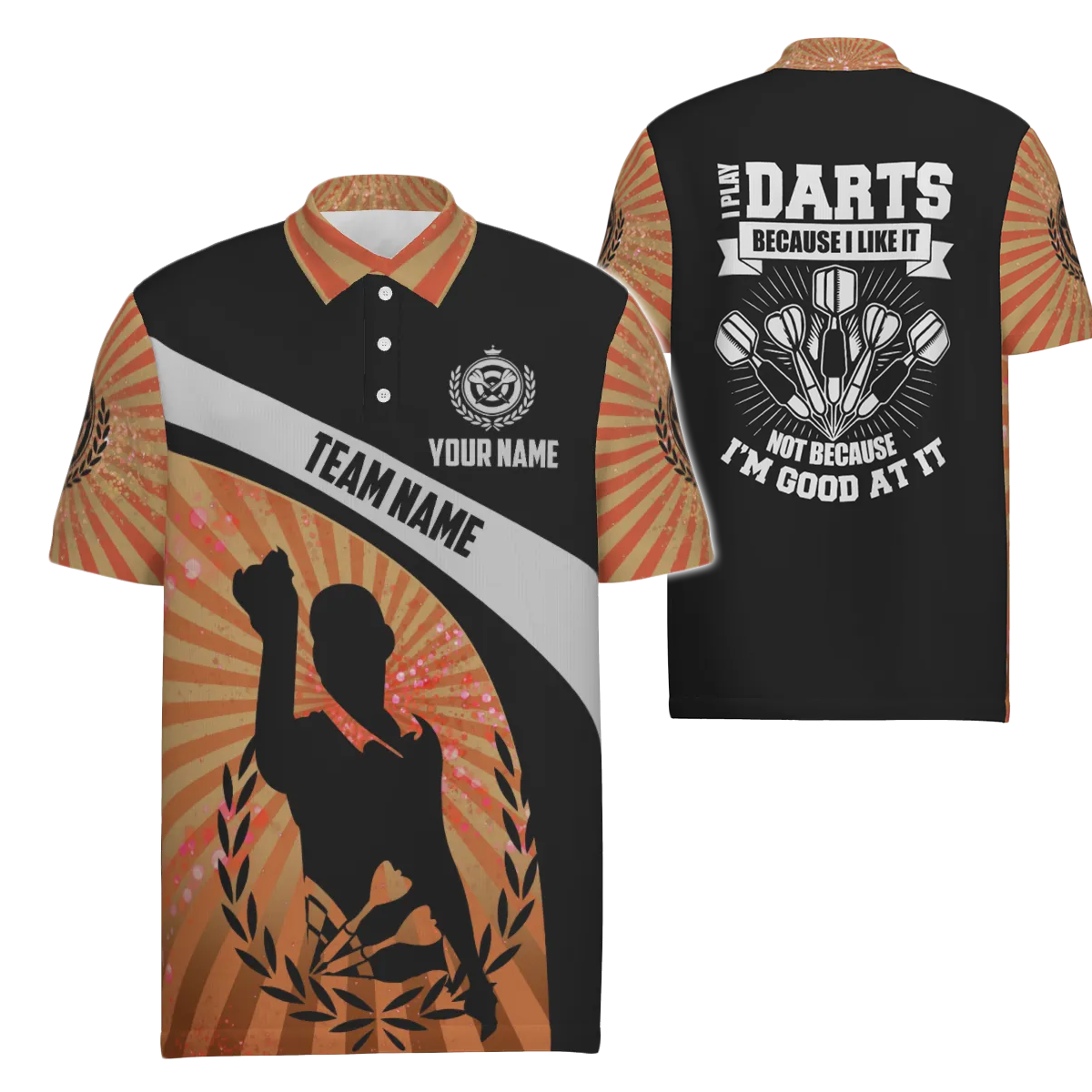 Heren Polo Shirt Oranje Halo Darts O199
