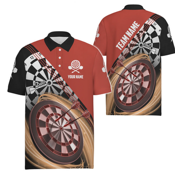 Rode Darts Polo Shirt voor Mannen met Persoonlijke Naam O446 M759