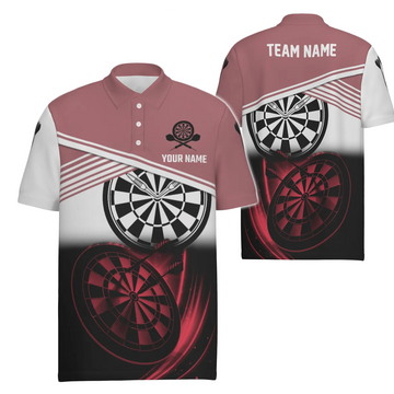 Heren Darts Polo Shirt in Rood en Zwart Q362