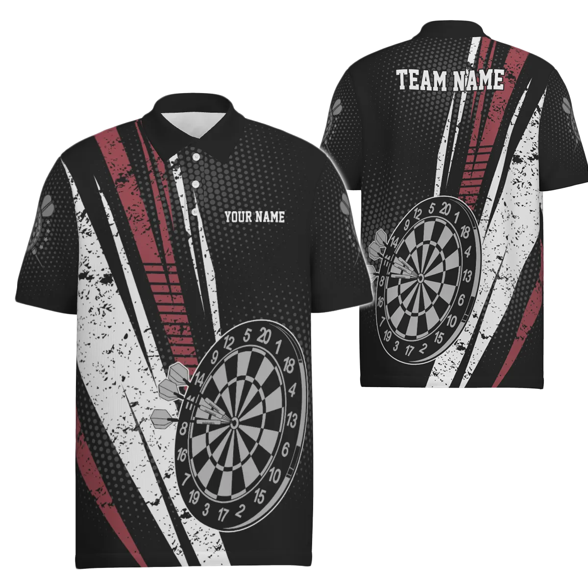 Heren Retro Geometrisch Darts Poloshirt O275