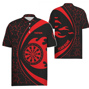 Heren Polo Shirt met Vuurvlammen - H259