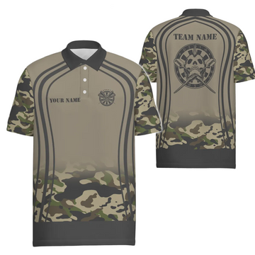 Heren Poloshirt met Camouflage, Doodskop en Grim Reaper U238