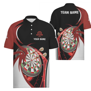 Persoonlijke Rode Zwarte Darts Polo voor Mannen e5637