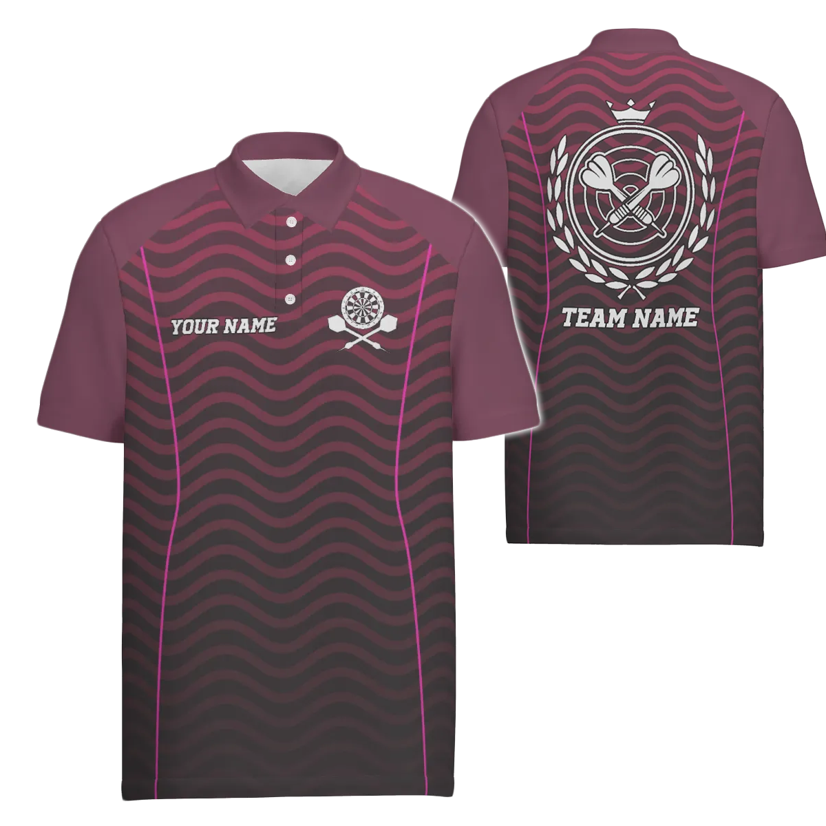Heren Polo met Golfende Dart Ontwerp W327