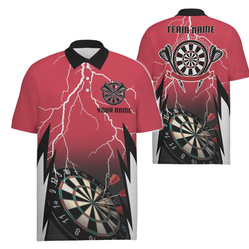 Heren Polo Shirt Rood met Bliksem Darts T0334