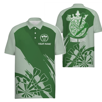 Op maat gemaakte Groene Darts Poloshirt voor Mannen y6174