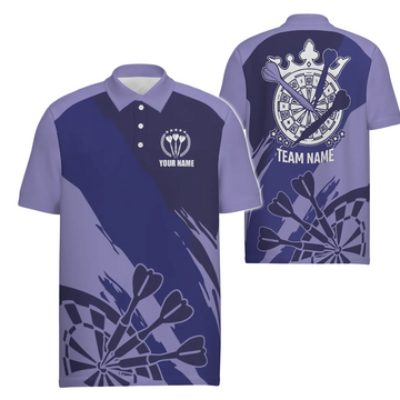 Heren Darts Poloshirt in Marineblauw en Paars y6174