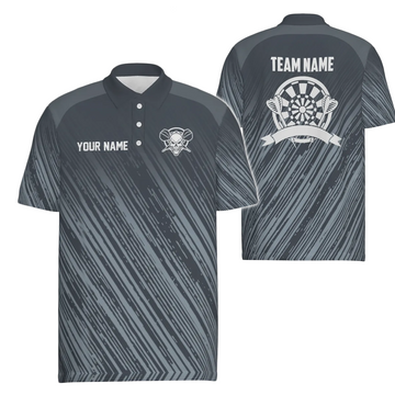 Heren Darts Poloshirt met Zilveren Sterren voor Darts L833