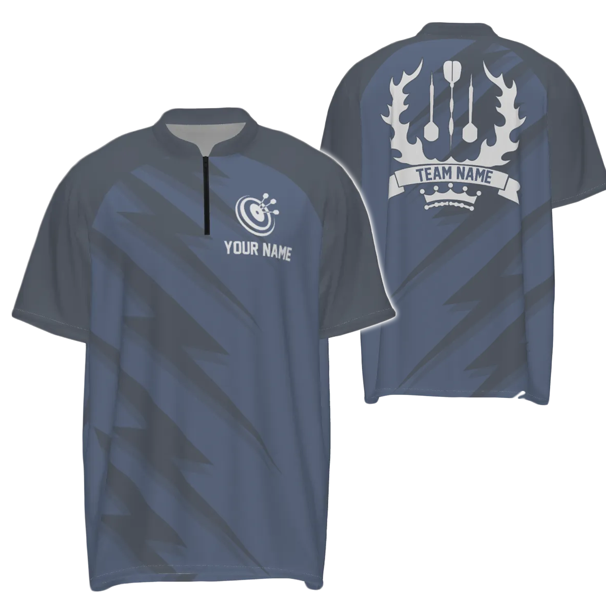 Heren Navy Bliksem Darts 1/4 Zip Shirt Z369