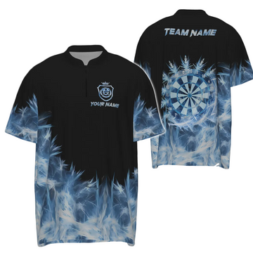 Heren Dart Quarter Zip Trui in IJsblauw g9322