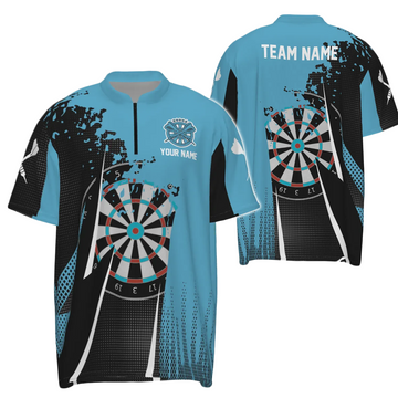 Op maat gemaakte Zwarte Darts Poloshirt voor Mannen met Kwartrits O305
