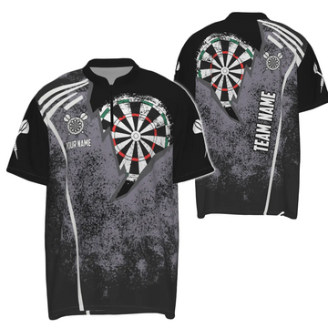 Persoonlijke Retro Heren Grunge Darts 1/4 Zip Shirt W616
