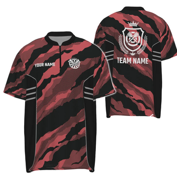 Heren Camouflage Darts Poloshirt met Rits C214