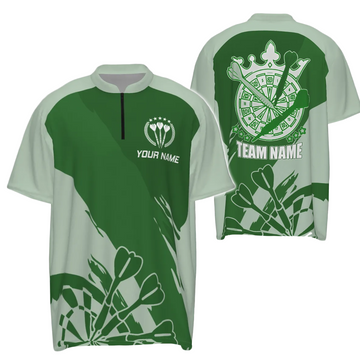 Op maat gemaakte Groene Darts Quarter-Zip Trui voor Mannen y6174
