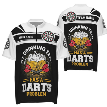 Heren 'Mijn Drinkteam' 1/4 Zip Dartshirt O902