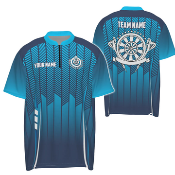 Heren Blauw Verloop Darts 1/4 Zip Trui R712