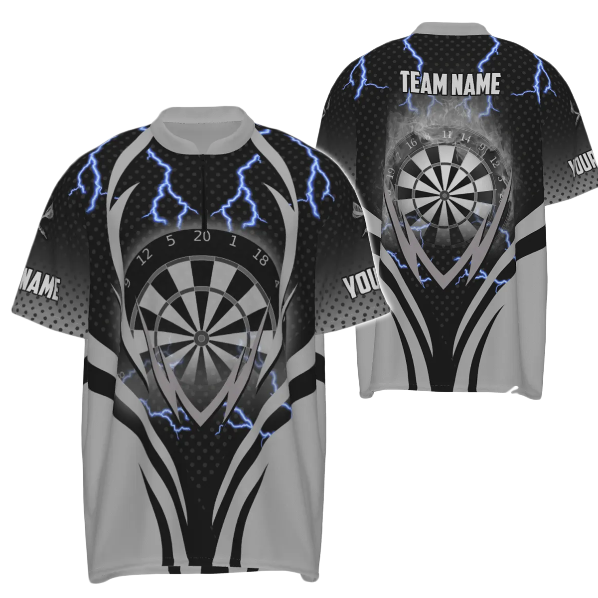 Op maat gemaakte Dartshirt voor Mannen met Kwart-Ritssluiting S366