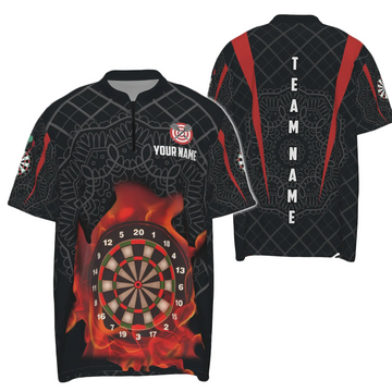 Heren Celtic Vlam Darts Poloshirt met Rits
