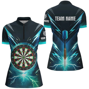 Dames Quarter-Zip Shirt met Bliksem Darts L1370