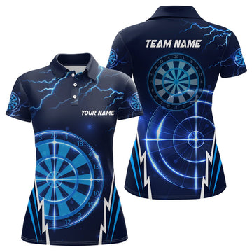 Dames Polo Shirt Bliksem Darts Blauw L1410