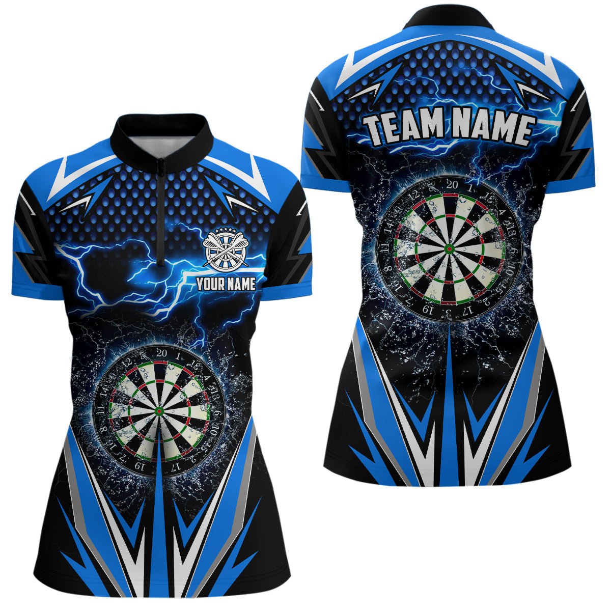 Blauwe Donder Lightning Darts Dames Quarter Zip Jerseys L1304