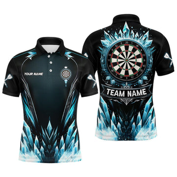 Heren Polo Jersey met Blauwe IJs Dartbord Darts L1241