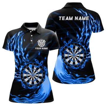 Dames Polo Shirt met Blauwe Vuur Darts - L1472