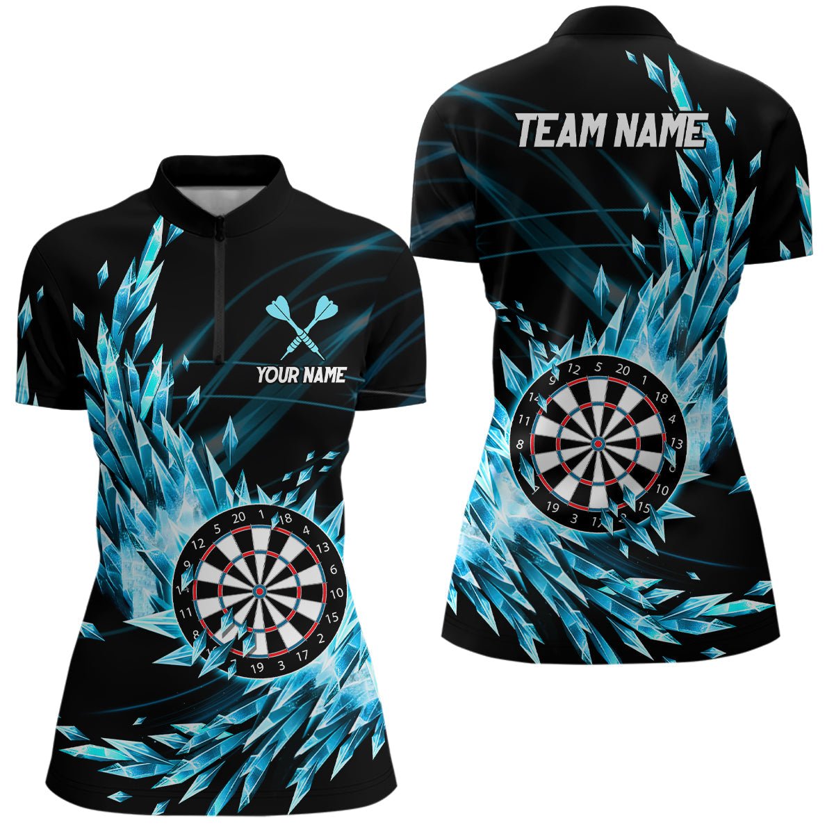 Vrouwelijke IJs Darts Kwart-Ritssluiting Shirts T1210