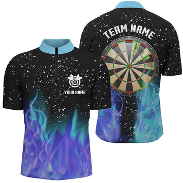Heren Dartboard Trui met Kwartrits in Blauw en Paars T1212