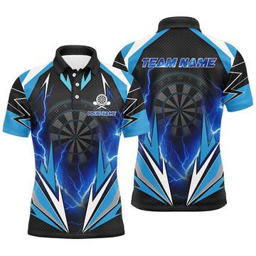 Heren Polo Shirt Bliksem Darts Blauw L1354