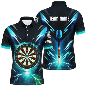 Heren Polo Shirt Bliksem Darts Blauw L1370