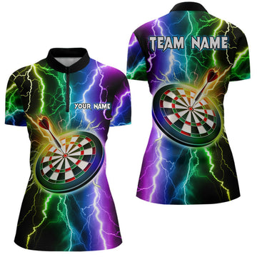 Kleurige Bliksem Darts Poloshirt voor Dames L1439