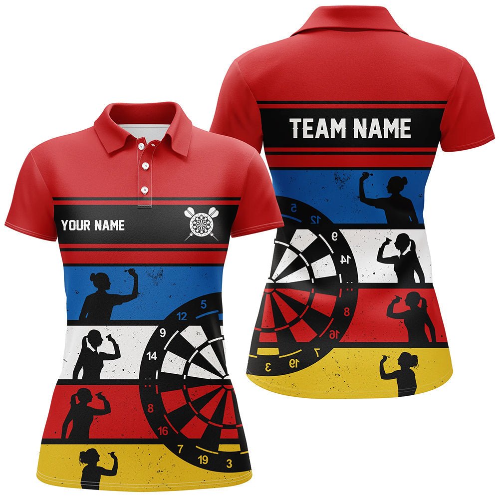 Op maat gemaakte Retro Darts Polo Shirt voor Dames L1340