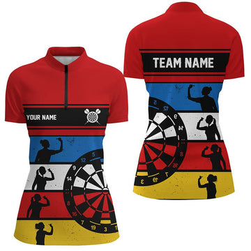 Persoonlijk Retro Dartshirt met Kwartrits voor Dames L1340