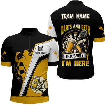 Dart en Bier Kwart-Ritssluiting Shirt voor Mannen L1457