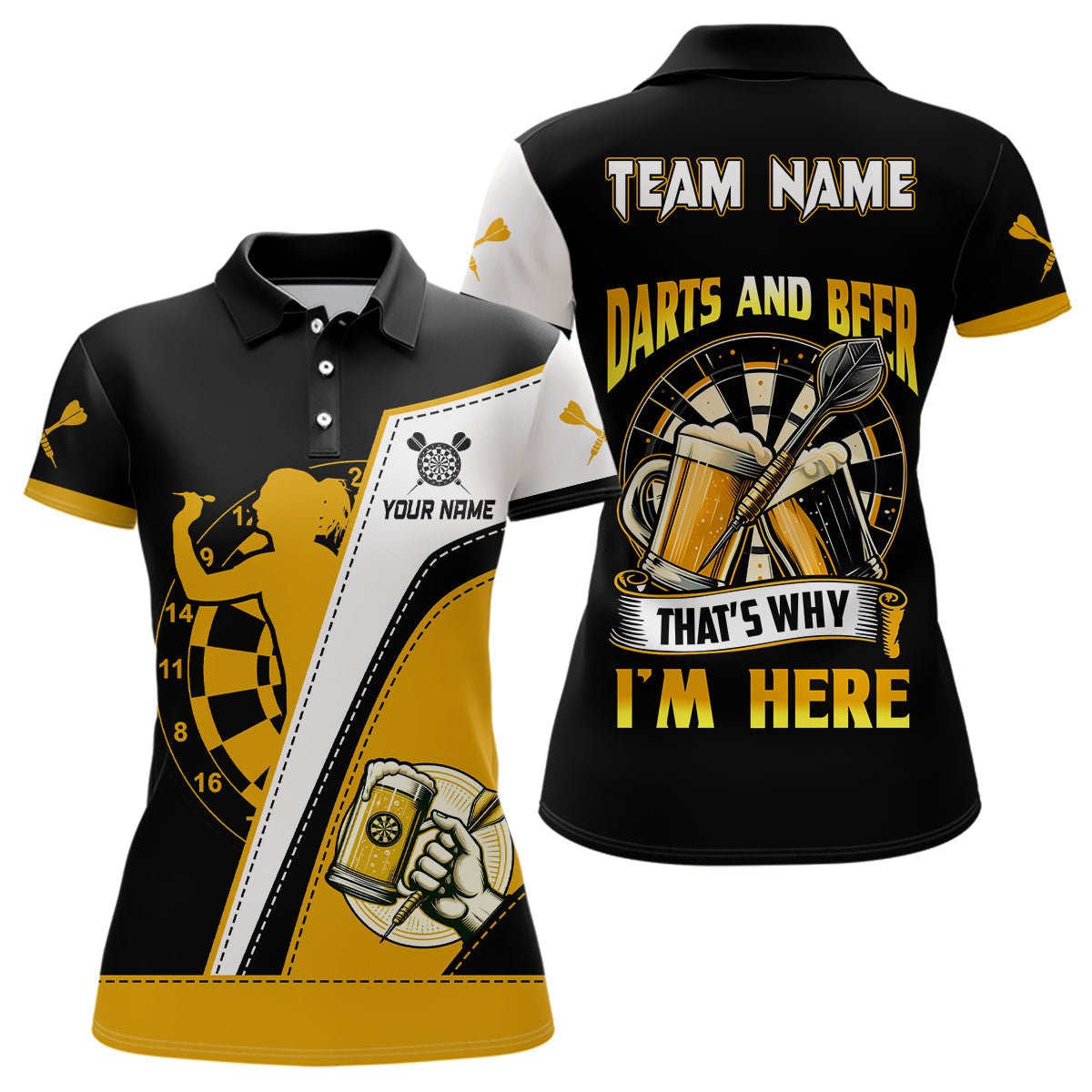 Grappige Bier Darts Poloshirt voor Dames L1457