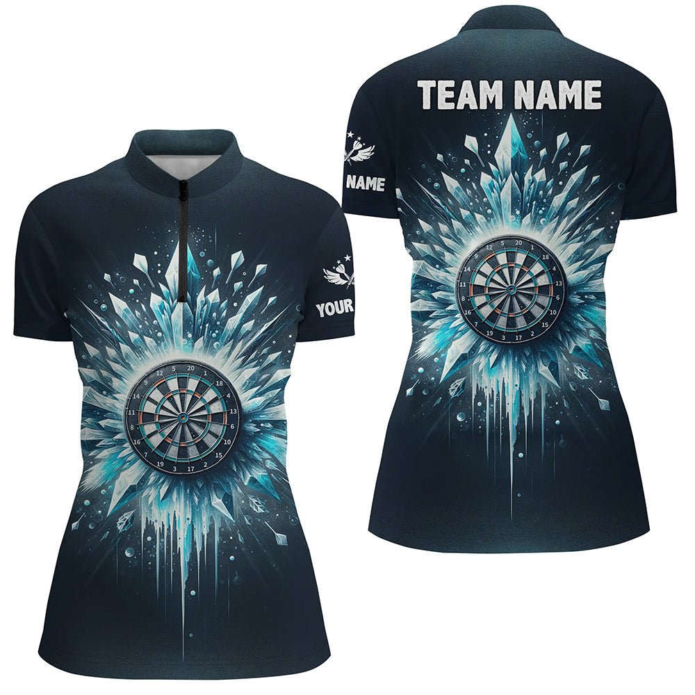 Ice Blue Darts Dames Quarter Zip Trui L1362