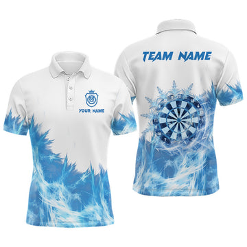 Persoonlijke Heren Dart Polo Shirt in IJsblauw L1377