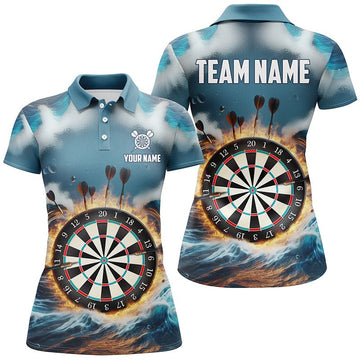 Persoonlijke Blauwe Darts Polo Shirt voor Dames L1431
