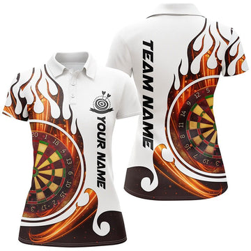 Dames Poloshirt met Vuurvlam Dartbord L1348