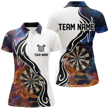 Dames Dart Polo Shirt met Vuurvlammen L1363