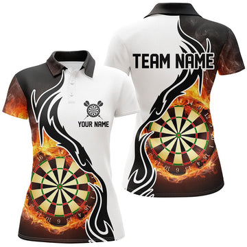 Dames Dart Polo Shirt met Vuurvlammen L1364