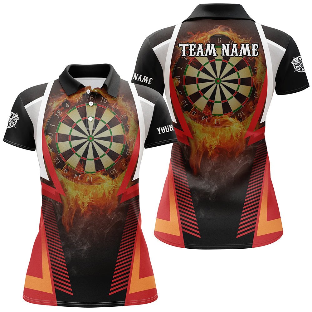 Dames Oranje Vlam Sport Darts Poloshirt L1397