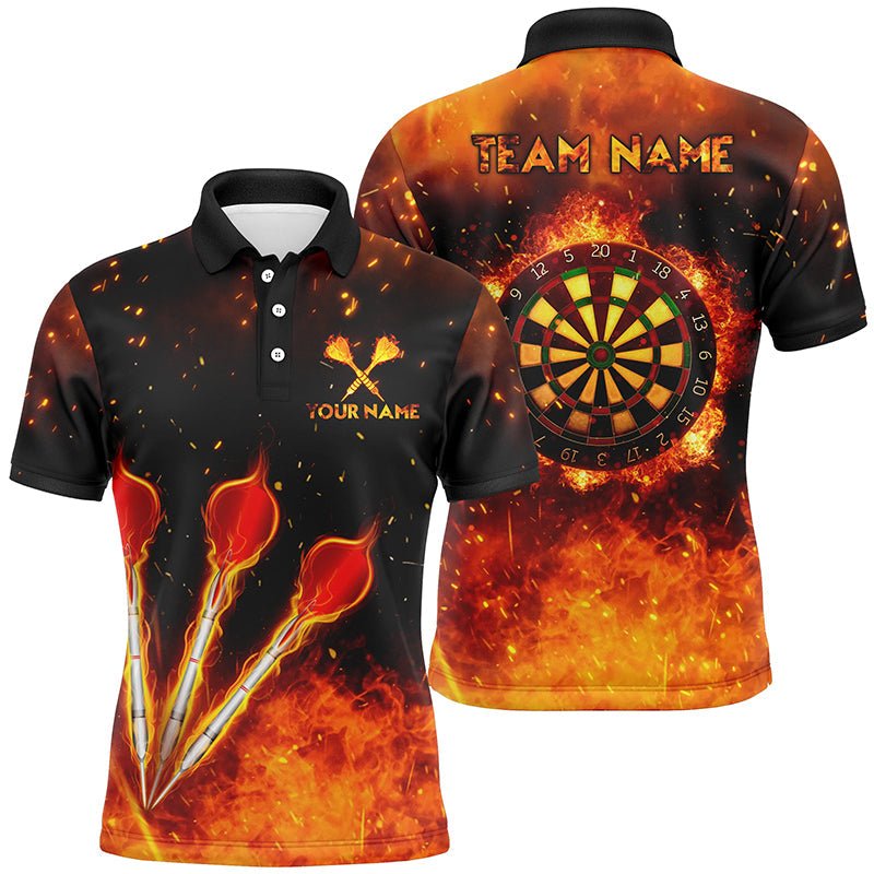 Vuurvlam Oranje Darts Poloshirt voor Mannen L1440