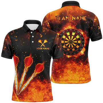 Vuurvlam Oranje Darts Poloshirt voor Mannen L1440