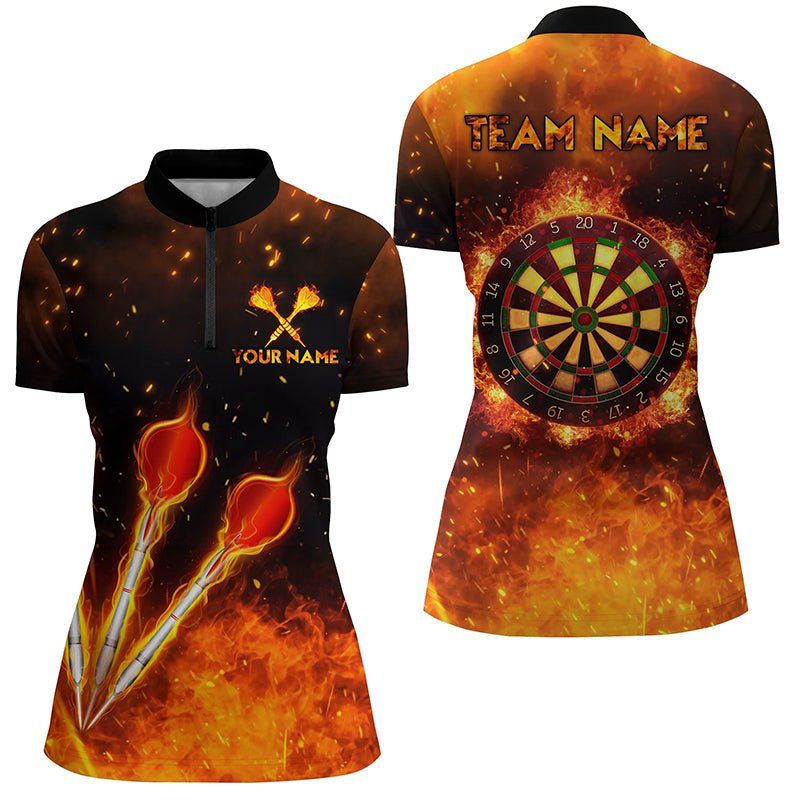 Oranje Sport Darts Quarter-Zip Shirt voor Dames L1440