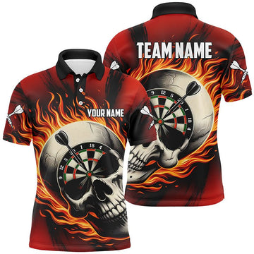 Rode Flamingo Dartskull Polo Shirt voor Mannen T1220