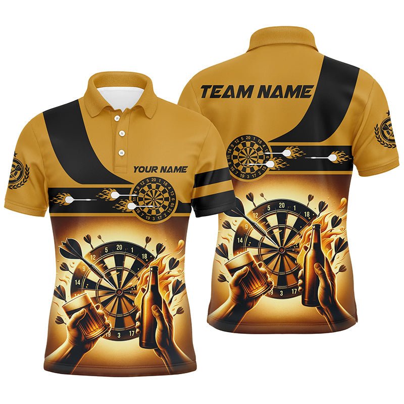 Geel Grappig Bier Dart Polo Shirt voor Mannen L1380